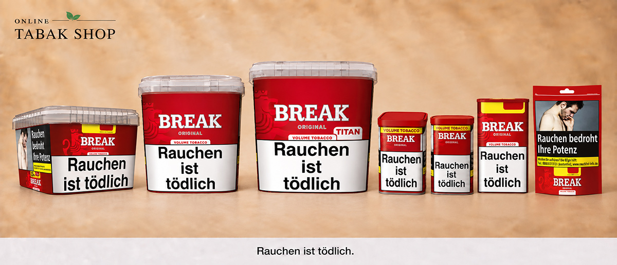 Break Tabak Rot in Dose, Beutel und Titan Eimer