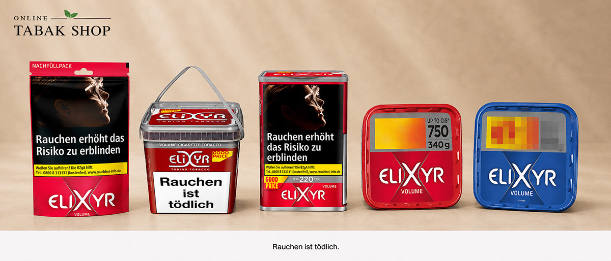 Elixyyr Volumentabak zum Stopfen Elixyr Volumentabak zum Stopfen: Alle Beutel, Eimer und Dosen
