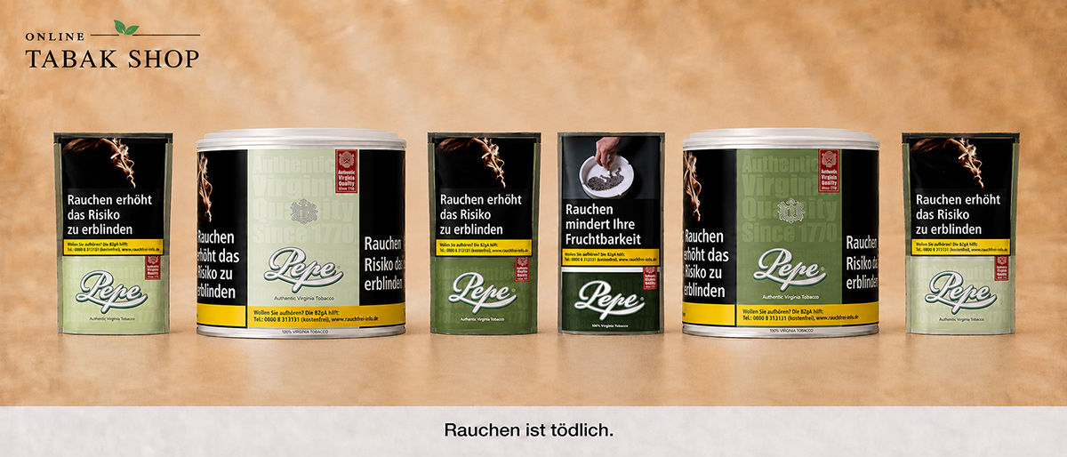 Pepe Packungen zum Drehen: Bright Green & Rich Green 80 g Dosen und weitere 30 g Pouches