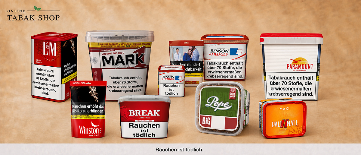 Stopftabak: Beliebte Marken und Größen von Pepe bis Pall Mall