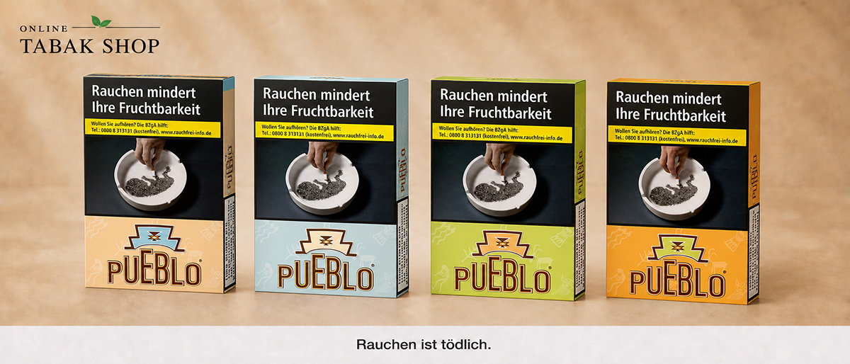 Die unterschiedlichen Pueblo Zigaretten Sorten: Classic, Blue, Green, Orange