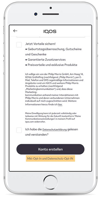IQOS Registrierung - IQOS Konto erstellen bestätigen