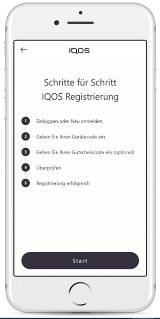 IQOS Registrierung - Registrieren starten